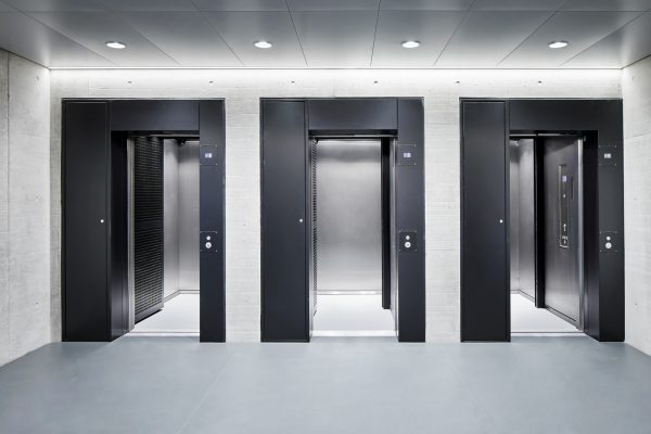 Schindler elevators Three Schindler elevators in one view
